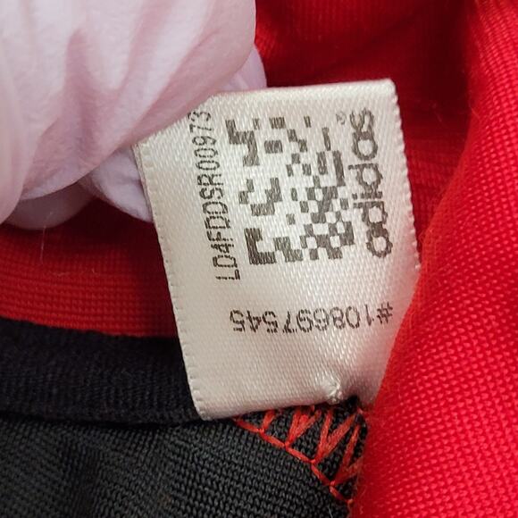 ADIDAS Trefoil Track Jacket Large 22x27 Red Black Trim - Picture 7 of 16